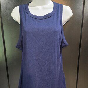 Betsey's Boutique Shop Ribbed Navy Tank Top Sz XL